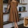 Clothing böhme | Florence Puff Sleeve Dress Camel