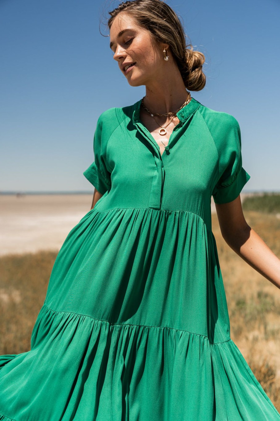 Clothing böhme | Amanda Tiered Dress In Green