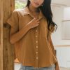 Clothing böhme | Aurelia Button Up Top In Tan