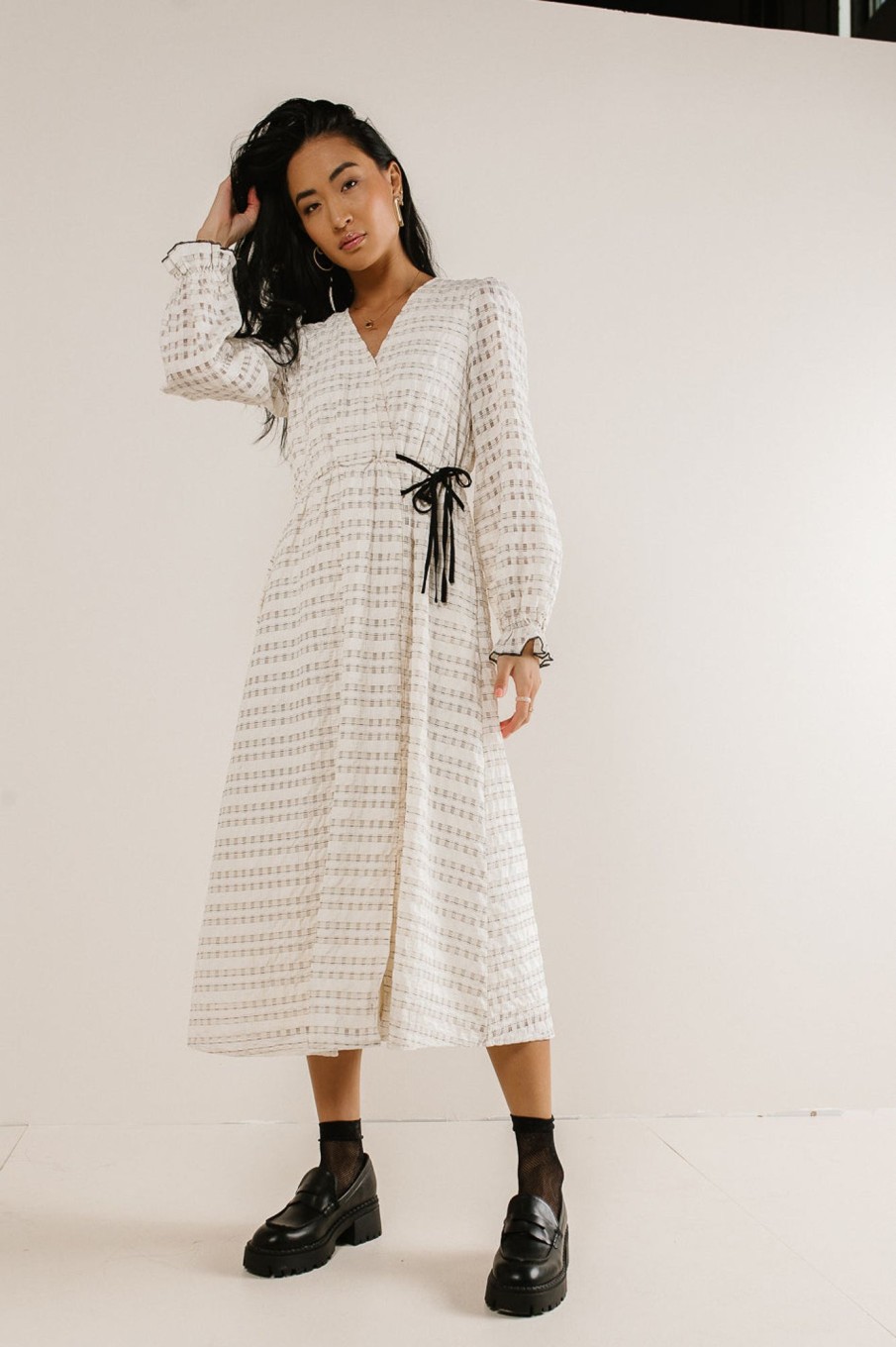 Clothing böhme | Kelly Textured Midi Dress Cream