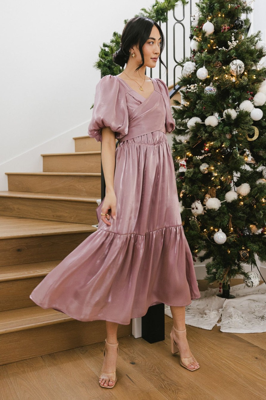 Clothing böhme | Samara Puff Sleeve Dress In Mauve