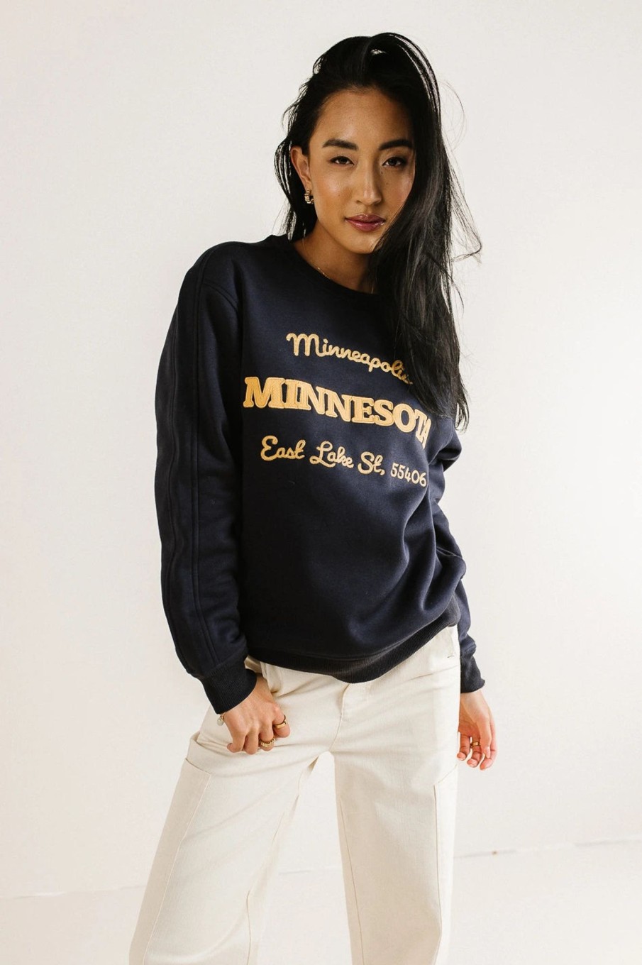 Clothing böhme | Minnesota Embroidered Sweatshirt Navy