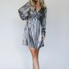 Clothing böhme | Faylinn Metallic Mini Dress Silver