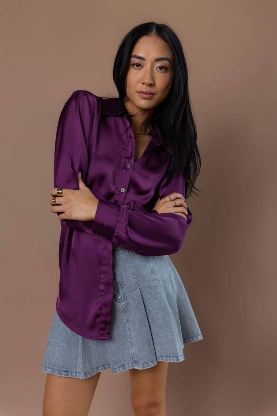 Clothing böhme | Keagan Button Up In Purple