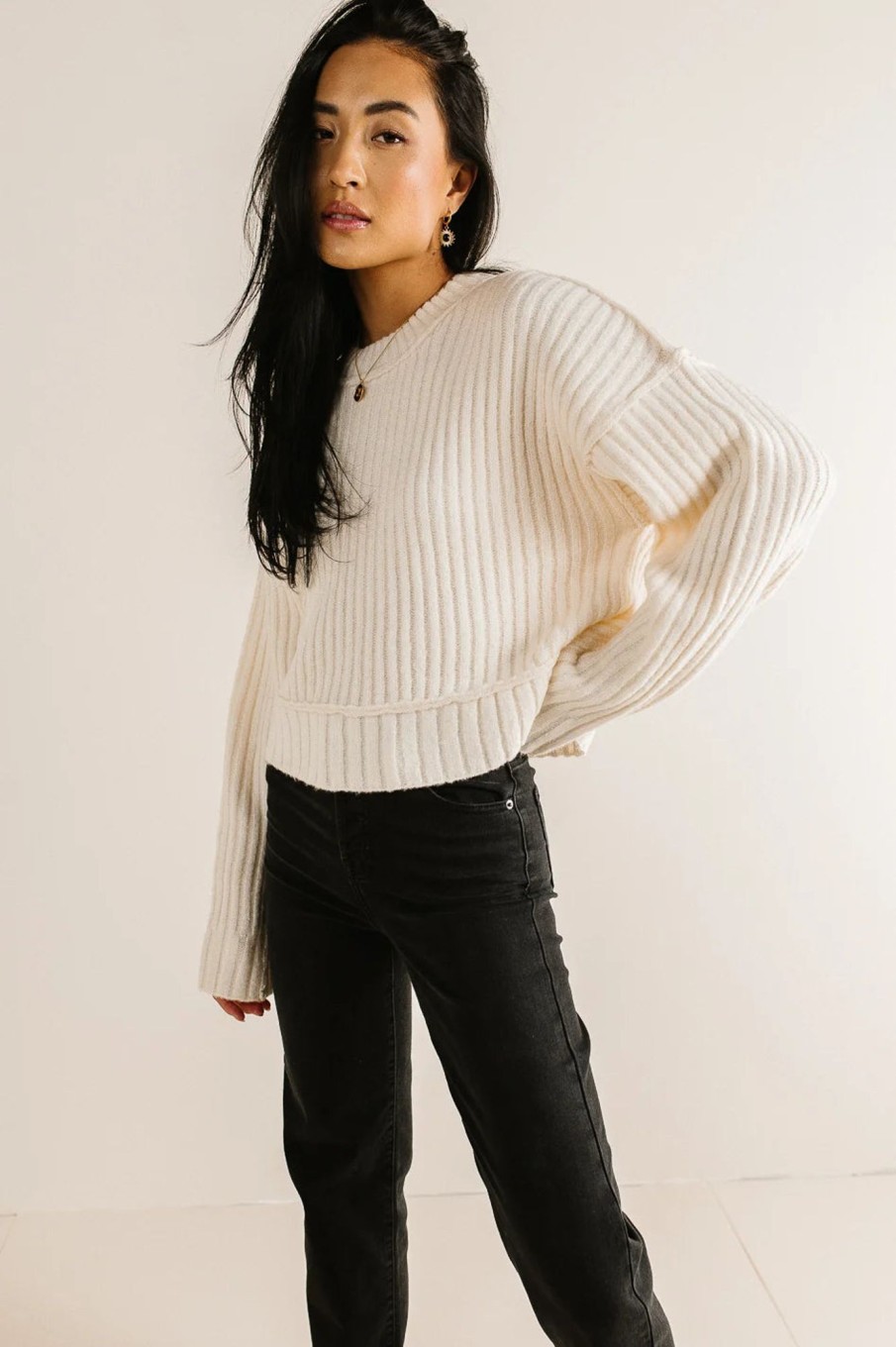 Clothing böhme | Daniela Ribbed Sweater In Cream