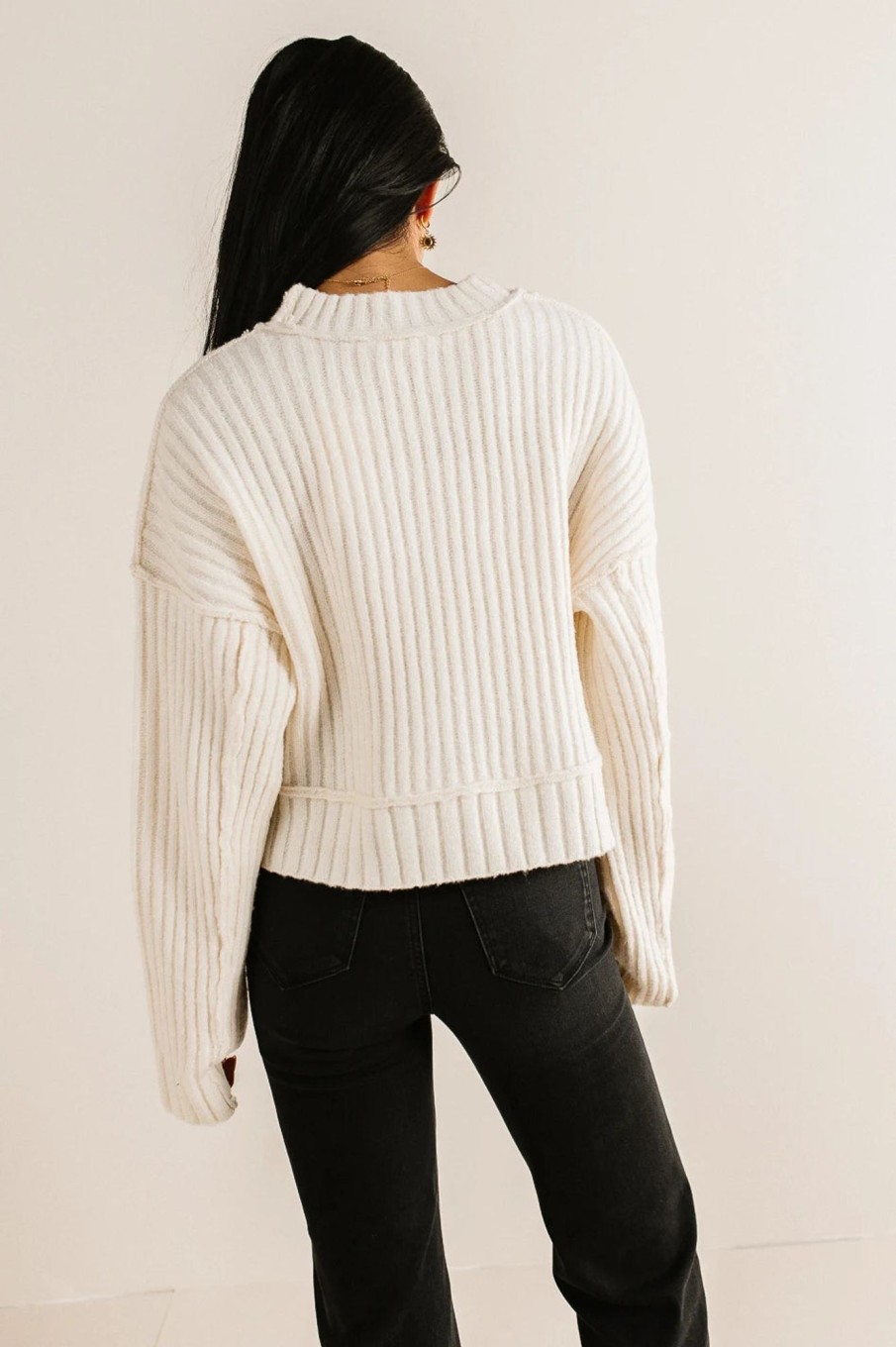 Clothing böhme | Daniela Ribbed Sweater In Cream