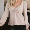 Clothing böhme | Maeve Twist Front Blouse In Beige