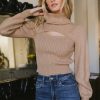 Clothing böhme | Cut Out Turtleneck Sweater In Tan