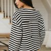 Clothing böhme | Collins Striped Knit Top Black