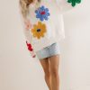 Clothing böhme | Hartley Floral Sweater Cream