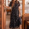 Clothing böhme | Anya Floral Midi Dress Black