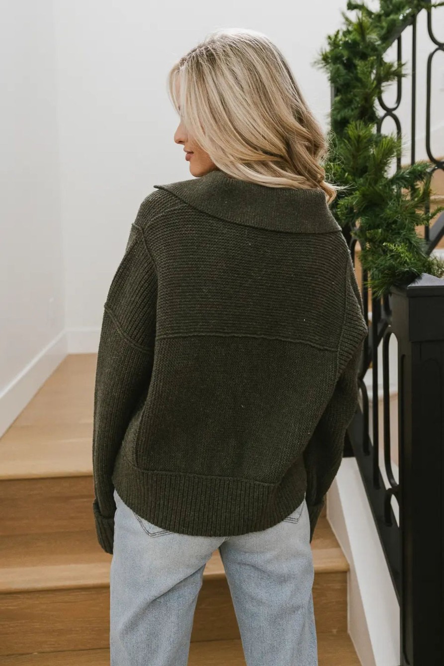 Clothing böhme | Hallie Zip Up Cardigan In Olive