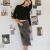 Clothing böhme | Trina Denim Skirt Black