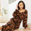 Clothing böhme | Dahlia Floral Midi Dress Black