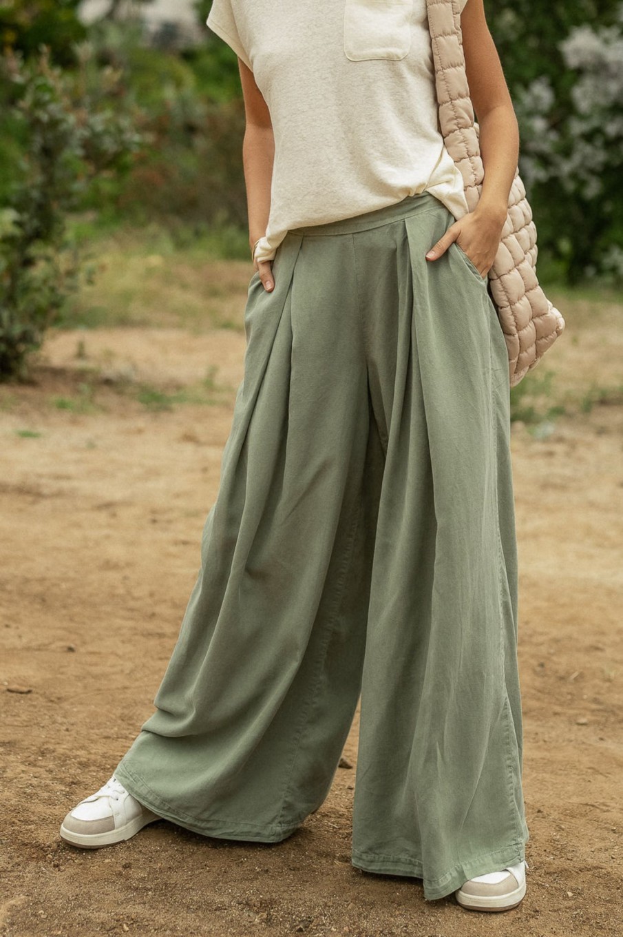 Clothing böhme | Katie Wide Leg Tencel Pants In Sage